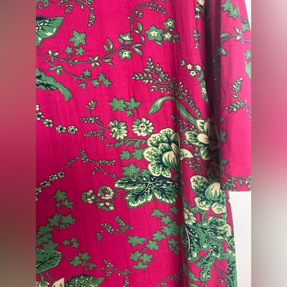 LZJN Women's Cotton linen Trench Coat Floral Print Long Jacket with Pockets 🩷💚 - Picture 10 of 13